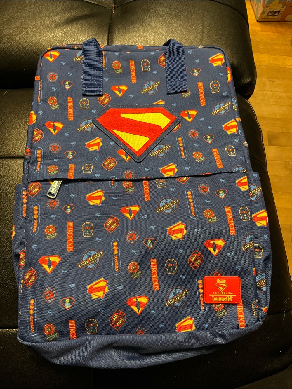 Superman Navy Blue Graphic Backpack by Loungefly